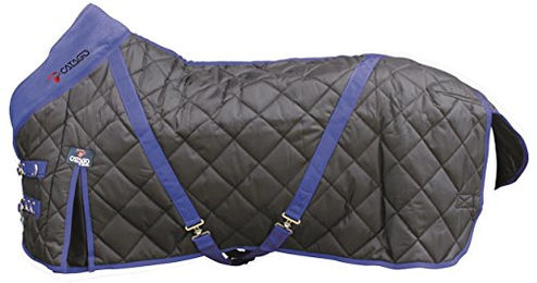CATAGO Stable Pferdedecke aus Fleece schwarz/blau 125 cm - 100 g – Bild 1 von 5