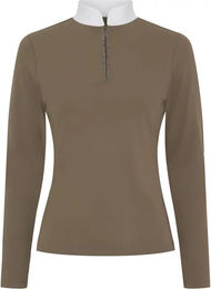 Produktbild von Catago Vinica Reitshirt für Damen mit langen Ärmeln Braun Größe S