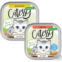 Produktbild von Catessy Junior Katzen Nassfutter Kitten Stückchen in Sauce Huhn und Kalb 32 x 100 g - 32 x 100 g