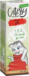 Catessy Katzen Häppchen in Sauce mit Rind und Fisch 14 x 85 g ohne Zucker und Konservierungsstoffe - 14 x 85 g – Bild 1 von 1