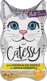 Produktbild von Catessy Katzen Nassfutter Paté mit Huhn und Eiersoufflé getreidefrei 18 x 85 g - 18 x 85 g