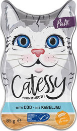 Produktbild von Catessy Katzen Nassfutter Paté mit Kabeljau getreidefrei 18 x 85 g - 18 x 85 g