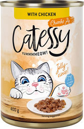 Produktbild von Catessy Katzenfutter Huhn Stückchen in Gelee 12 x 400 g ohne Zucker und Konservierungsstoffe - 12 x 400 g