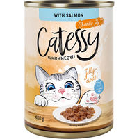 Produktbild von Catessy Katzenfutter Lachs in Gelee ohne Zucker 12 x 400 g - 12 x 400 g