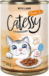Produktbild von Catessy Katzenfutter Lamm Stückchen in Gelee 12 x 400 g ohne Zucker und Konservierungsstoffe - 12 x 400 g