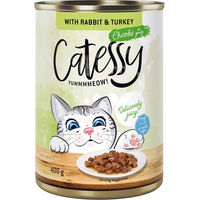 Produktbild von Catessy Katzenfutter Stückchen in Sauce mit Kaninchen und Truthahn 12 x 400 g ohne Zucker und Konservierungsstoffe - 12 x 400 g