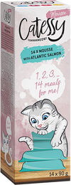 Produktbild von Catessy Mousse Schälchen mit Atlantiklachs für Katzen getreidefrei 14 x 90 g - 14 x 90 g