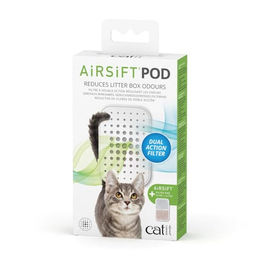 Catit AiRSiFT Pod wiederverwendbarer Filterpadhalter zur Reduzierung von Katzentoilettengerüchen in Weiß – Bild 1 von 4