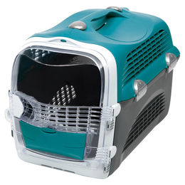 Catit Cabrio Transportbox für Katzen aus Kunststoff in Türkis/Grau – Bild 1 von 2