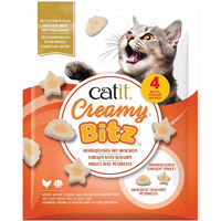 Produktbild von Catit Creamy Bitz Katzenleckerli Huhn und Jakobsmuscheln 4 x 12 g