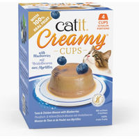 Produktbild von Catit Creamy Cups Katzen-Creme Thunfisch und Huhn mit Blaubeeren 4 x 25 g