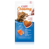 Produktbild von Catit Creamy Katzen-Leckerei Paste Lachs und Garnele 4 x 10 g - 4 x 10 g