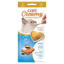 Produktbild von Catit Creamy Superfoods Leckpaste für Katzen mit Lachs, Quinoa und Spirulina 4 x 10 g - 4 x 10 g