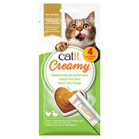 Produktbild von Catit Creme Huhn mit Ente Katzenleckerli für alle Altersstufen 4 x 10 g