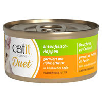 Produktbild von Catit Cuisine Duets Katzen Nassfutter Ente mit Huhn Stückchen in Sauce getreidefrei 75 g