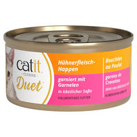 Produktbild von Catit Cuisine Duets Katzen Nassfutter Huhn mit Garnele Stückchen in Sauce getreidefrei 75 g