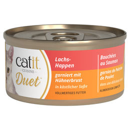 Catit Cuisine Duets Katzen Nassfutter Lachs mit Huhn Stückchen in Sauce getreidefrei 75 g – Bild 1 von 1