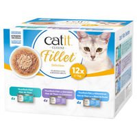 Produktbild von Catit Cuisine Katzen Nassfutter Adult Filets mit Thunfisch, Garnele und Huhn getreidefrei 12 x 75 g