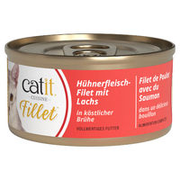 Produktbild von Catit Cuisine Katzen Nassfutter Huhn Filet mit Lachs getreidefrei für erwachsene Katzen 75 g