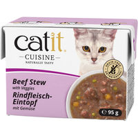 Produktbild von Catit Cuisine Katzen Nassfutter Rind in Sauce mit Gemüse, getreidefrei und ohne Zucker, 12 x 95 g - 12 x 95 g