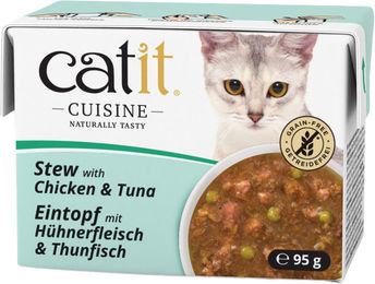 Catit Cuisine Katzen Nassfutter Stückchen in Sauce Huhn und Thunfisch getreidefrei ohne Zucker 95 g - 12 x 95 g – Bild 1 von 5