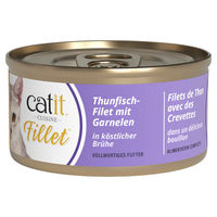Produktbild von Catit Cuisine Katzen Nassfutter Thunfisch Filet mit Garnele für erwachsene Katzen getreidefrei 75 g
