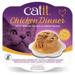 Catit Dinner Katzen Nassfutter Huhn mit Fisch Stückchen in Sauce getreidefrei 80 g – Bild 1 von 1