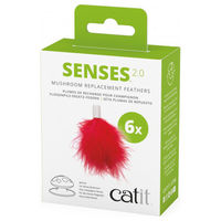 Produktbild von Catit Ersatzfedern für Senses 2.0 Fliegenpilz Federspielzeug Rot 6er-Pack