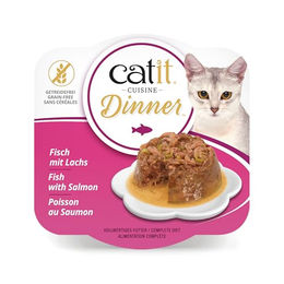 Catit Fisch Dinner Katzennassfutter mit Lachs in Sauce, getreidefrei, 80 g – Bild 1 von 11