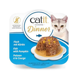 Catit Fisch Dinner Katzennassfutter mit Weißfisch und Kürbis getreidefrei 80g – Bild 1 von 8