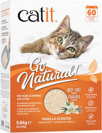 Catit Go Natural Katzenstreu Vanille aus Erbsenschalen 5,6 kg - 4 x 2,8 kg – Bild 1 von 9