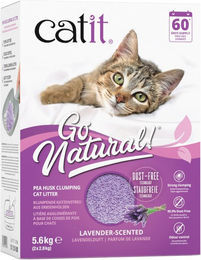 Catit Go Natural! Klumpende Katzenstreu aus Erbsenhülsen mit Lavendelduft 5,6 kg - 4 x 2,8 kg – Bild 1 von 11