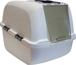 Produktbild von Catit Jumbo Haubentoilette für Katzen Weiß mit Tigermuster aus Kunststoff