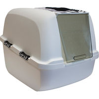 Produktbild von Catit Jumbo Haubentoilette für Katzen Weiß mit Tigermuster aus Kunststoff