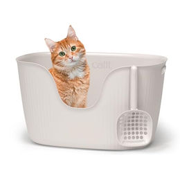Catit Loo Katzenstreu-Box mit Schaufel aus Kunststoff in Weiß – Bild 1 von 7