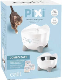 Catit PIXI Combo Kit Trinkbrunnen für Katzen in Weiß aus Kunststoff – Bild 1 von 10