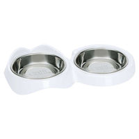 Produktbild von Catit Pixi Doppelnapf für Katzen aus Edelstahl in Weiß