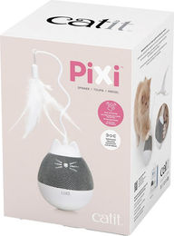 Produktbild von Catit Pixi Interaktives Katzenspielzeug Elektrischer Spinner in Silber Weiß Grau