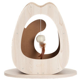 Catit Pixi Kratzskulptur Breit für Katzen aus Kratzpappe in Natur Braun – Bild 1 von 7