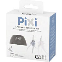 Produktbild von Catit Pixi Spinner Refresh Kit Ersatzteilset mit Stoffbezug und Federn für Katzen in Grau und Silber - 1 Stk.