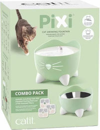 Produktbild von Catit PIXI Trinkbrunnen Combo Kit Wasserspender für Katzen Grün