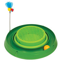 Produktbild von Catit Play-n-Scratch 3in1 Katzenspielzeug aus Pappe mit Katzengras und Ball in Grün oder Blau