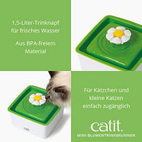 Produktbild von Catit Senses 2.0 Flower Fountain MINI Trinkbrunnen für Katzen und Kitten in Weiß/Grün