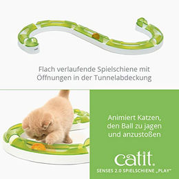 Catit Senses 2.0 Play Circuit interaktive Spielschiene für Katzen mit Ball in Grün und Weiß aus Kunststoff – Bild 1 von 5