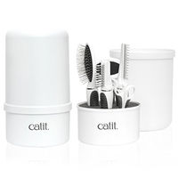 Produktbild von Catit Senses Bürsten-Set für langhaarige Katzen aus Metall in Weiß und Grau