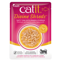 Produktbild von Catit Shreds Katzen Nassfutter Adult Stückchen in Sauce mit Thunfisch, Huhn und Garnele getreidefrei 75 g