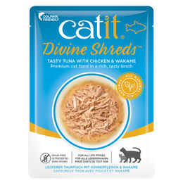 Catit Shreds Katzen Nassfutter Stückchen in Sauce mit Thunfisch und Huhn für Adult, getreidefrei, 75 g – Bild 1 von 1