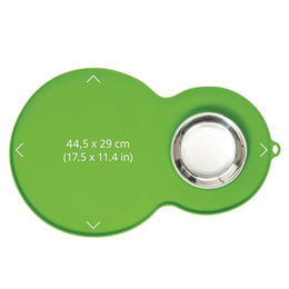 Catit Silikonmatte in Erdnussform für Katzen als wasserdichte Unterlage für Trinkbrunnen grün 46 x 29 cm – Bild 1 von 8