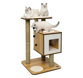 Catit Vesper Katzenmöbel V-Base Kratzsäule aus Holz in Braun - 1 Stk. – Bild 1 von 4