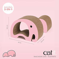 Produktbild von Catit Zoo Elefant 2-in-1 Rosa Katzen-Spielzeug mit Catnip und Kratzpappe für alle Altersstufen